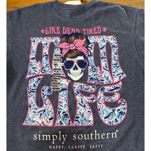 NEW Simply Southern Womens Mom Life "Like Dead Tired" Short Sleeve T-Shirt Med